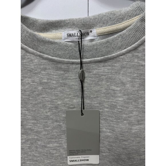 Nursing Top XXL Grey Breastfeeding Shirt Discreet Lift-Up Access Maternity Top - Picture 2 of 11